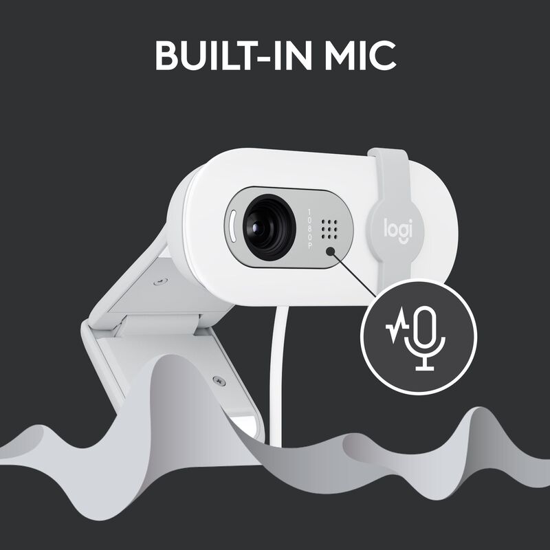 LOGITECH Brio 100 Full Hd Webcam - Off-white (1y) 960-001618-image 2