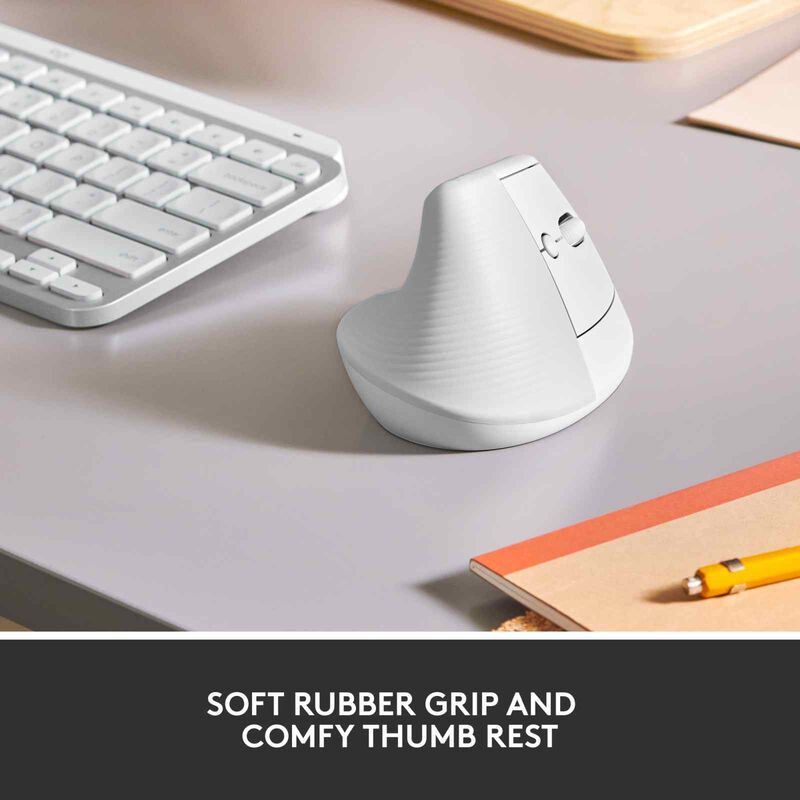 LOGITECH Logi Lift Vertical Ergonomic Mouse - Pale Grey(1y) 910-006480-image 2