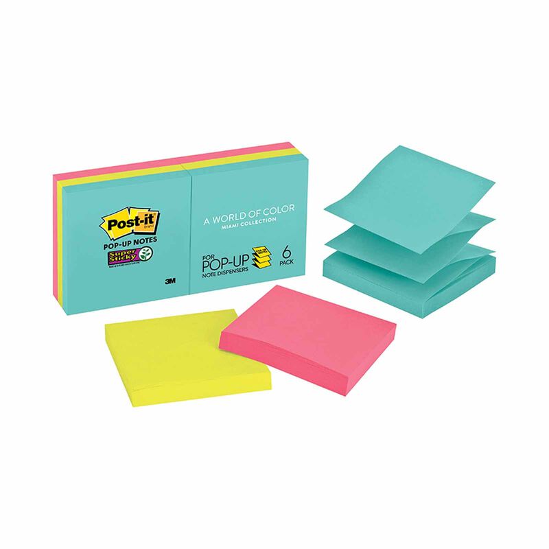 3M POST-IT Super Sticky Pop-up Notes, 6pads 3x3in R330-6SSMIA-image 2