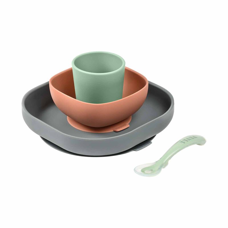 BEABA Suction Meal Set - Mineral (online) SILICONE-image 1