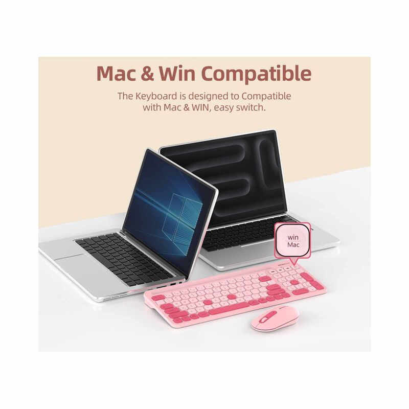 MICROPACK Lifestyle 2.4g+bluetooth Wireless Keyboard And Mouse Combo - Plum KM-238W-EN-PM-image 9