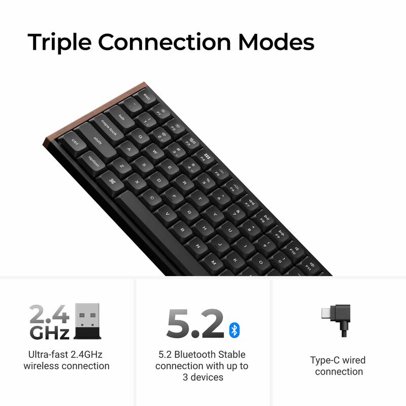 KEYCHRON K1 Ultra 8k 80% 87 Keys Black Knob Rgb Hot-swap Milk Pom Banana Switch KYCN-K1U-H4-image 8