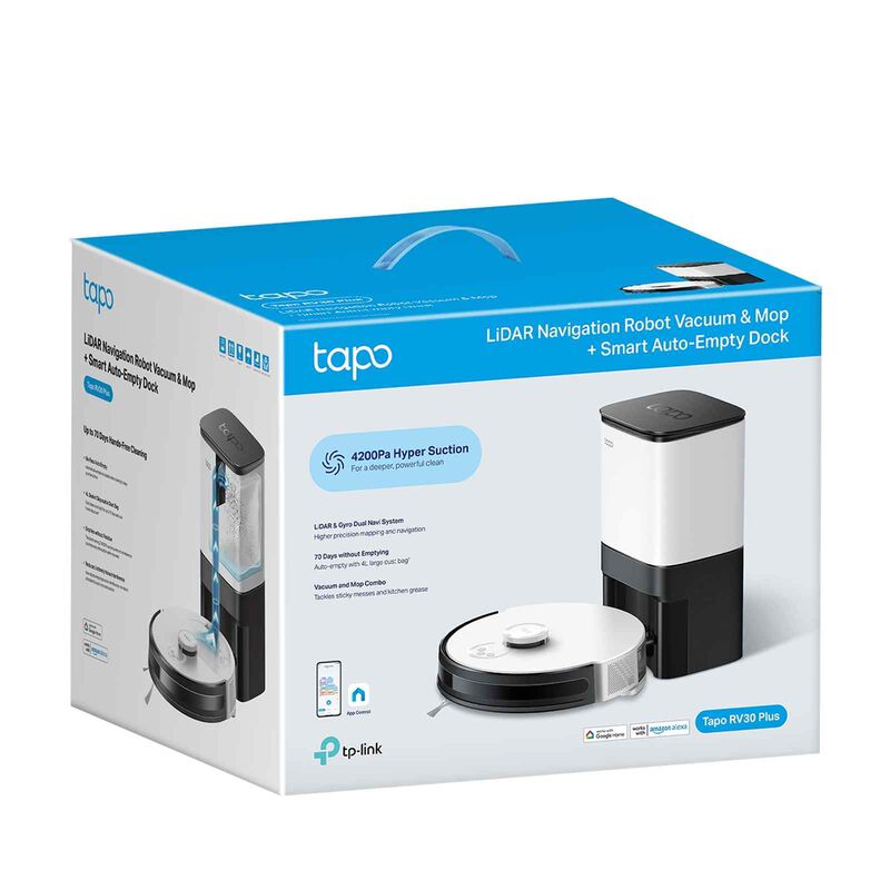 TP LINK Lidar Navigation Robot Vacuum & Mop + Smart Auto-empty Dock TAPO RV30 PLUS-image 2