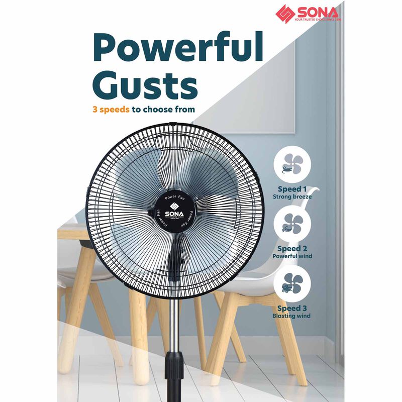 SONA 12 In Power Stand Fan SSO6062N-image 7