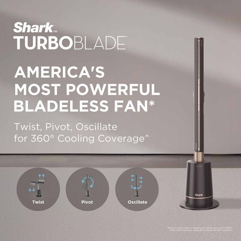 SHARK Turboblade Bladeless Tower Fan - Charcoal TF200 - CHARCOAL-image 7