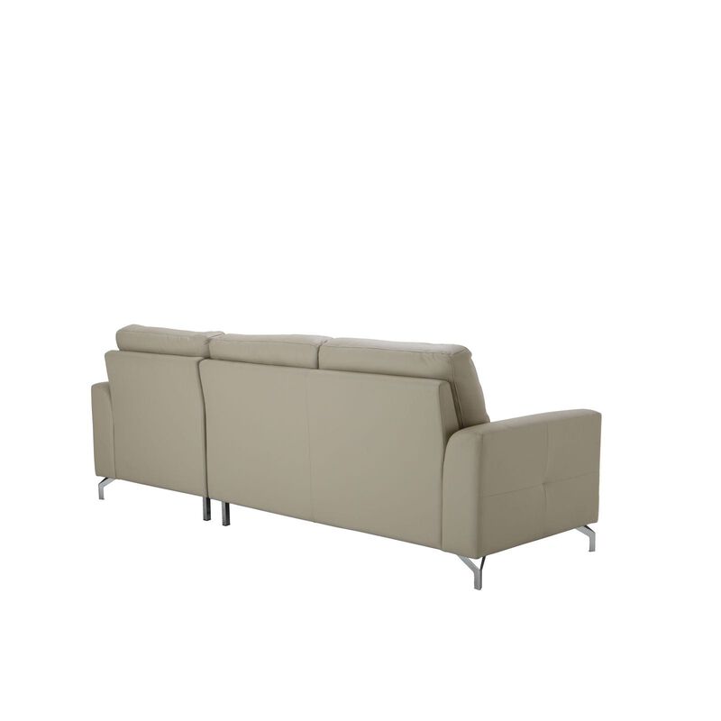 L Shaped (hl) Right Beige Half Leather Sofa DEXTER-image 6