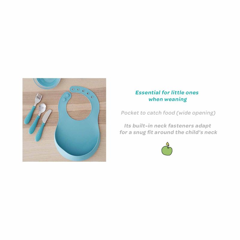 BEABA Bib - 2 Pack - Sage Green/light Grey (online) SILICONE-image 4