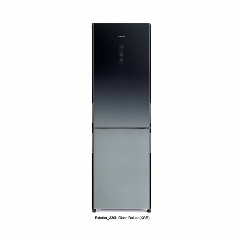 HITACHI Bottom Mount Fridge (330l) Glass Gradation Gray R-BG415P6MSX-5-XGR-image 1