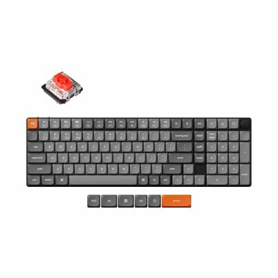 KEYCHRON K17 Max Qmk Wireless Custom Mechanical Keyboard, 96% 100 Key, Knob, Red Switch, Rgb Backlight, Hot-s KYCN-K17M-H1