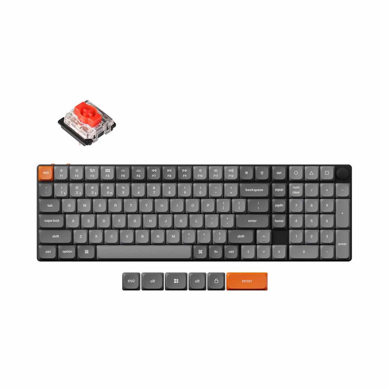 KEYCHRON K17 Max Qmk Wireless Custom Mechanical Keyboard, 96% 100 Key, Knob, Red Switch, Rgb Backlight, Hot-s KYCN-K17M-H1-image 1