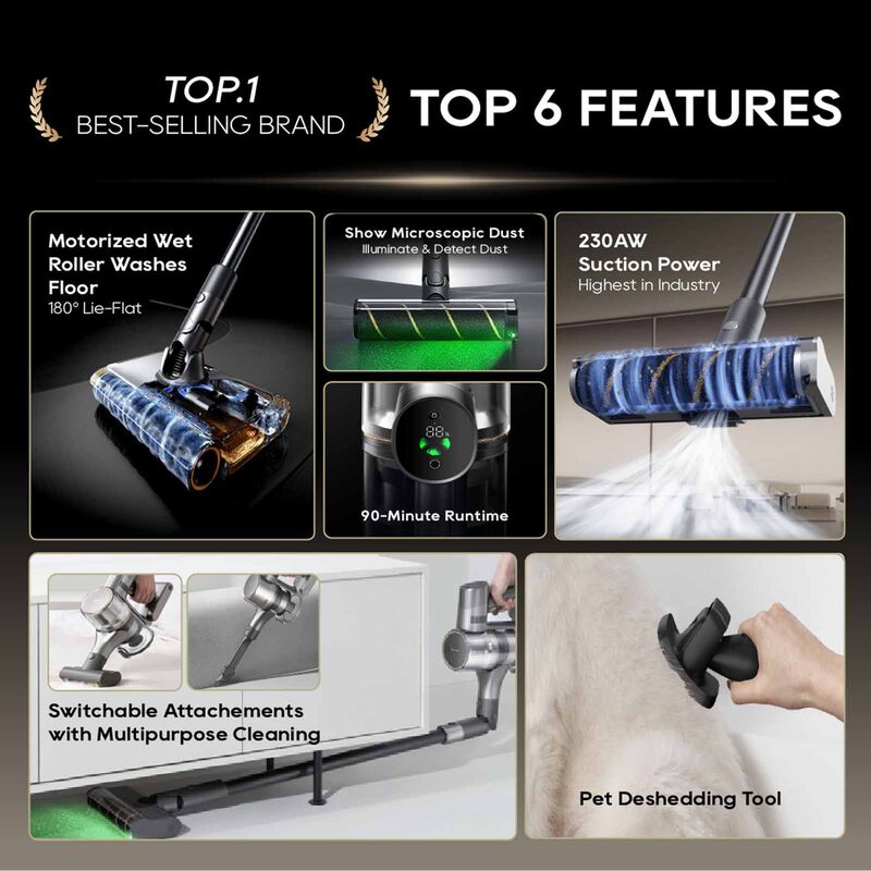 DREAME V18s Aqua Cordless Wet & Dry Vacuum Cleaner DM-V18SAQ-GL-image 4