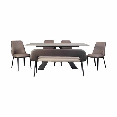 6 Piece Dining Set (beige) HANWELL