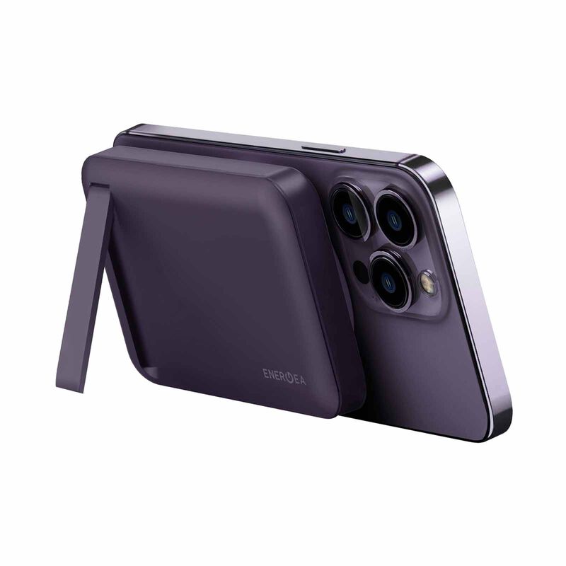 ENERGEA Magpac Mini 10000mah Ultra Slim Magsafe Compatible Powerbank With Built-in Video Stand - Purple MP-MINI-PUR-image 6