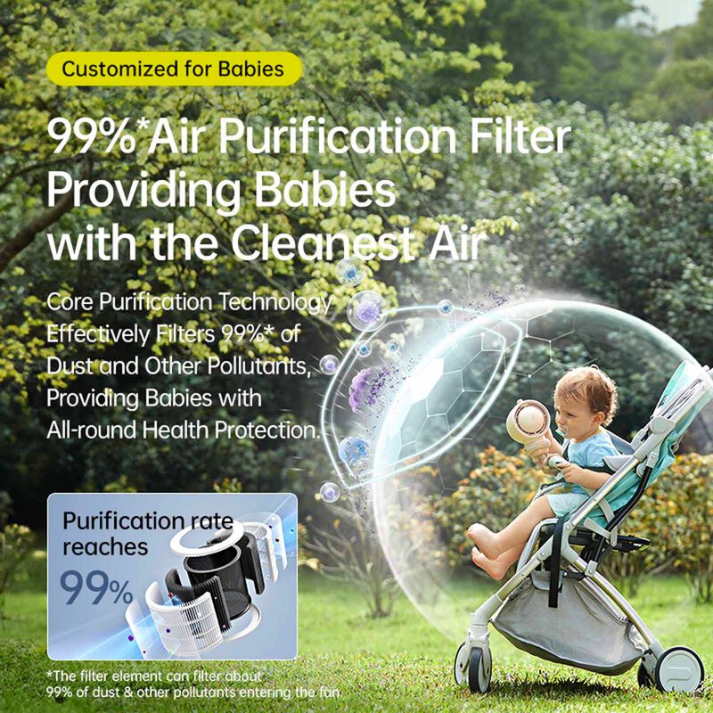 JISULIFE Stroller Fan Green Life2s (5000mah) LIFE2S-5000-GREEN-image 3