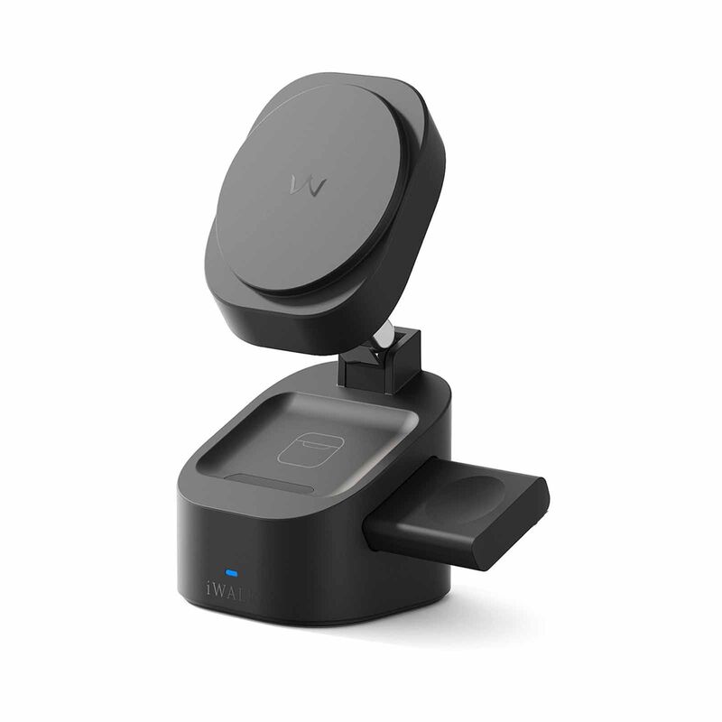 IWALK Standme Power 3-in-1 Wireless Charger Black For Iphone/watch/airpods MXS007-001A-image 1
