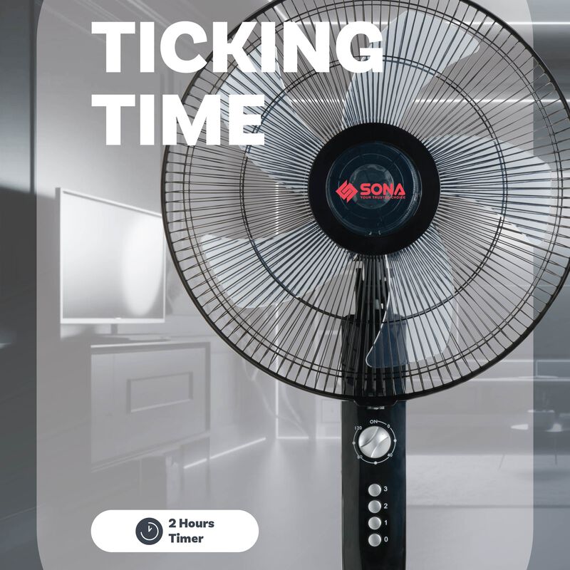 SONA 16 In Stand Fan -black SFS1157-image 5