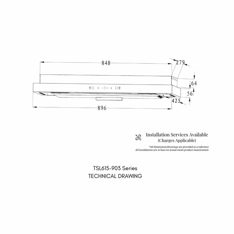 TURBO 90cm Slim Range Hood (exclude Installation) TSL615-90SS-image 3
