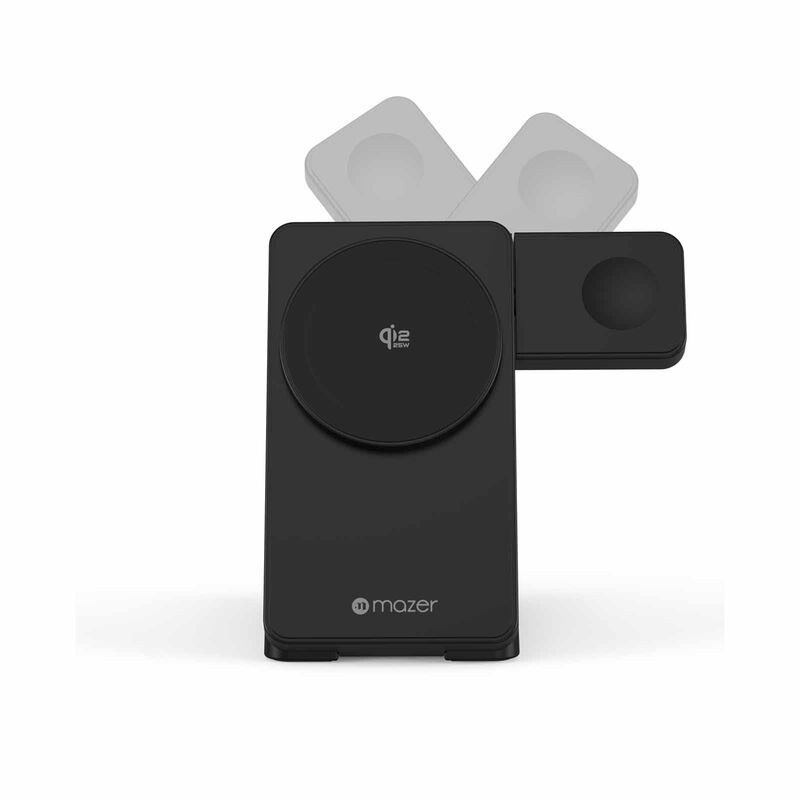 MAZER Qi2.2 25w Foldable 3in1 Total 35w Wireless Charging Stand-black M-MAGFOLD07-BK-image 10