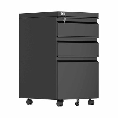 STEELCRAFT Filex 3 Drawer Mobile Pedestal Cabinet Black 37 X 44 X 60 H Cm FILEX