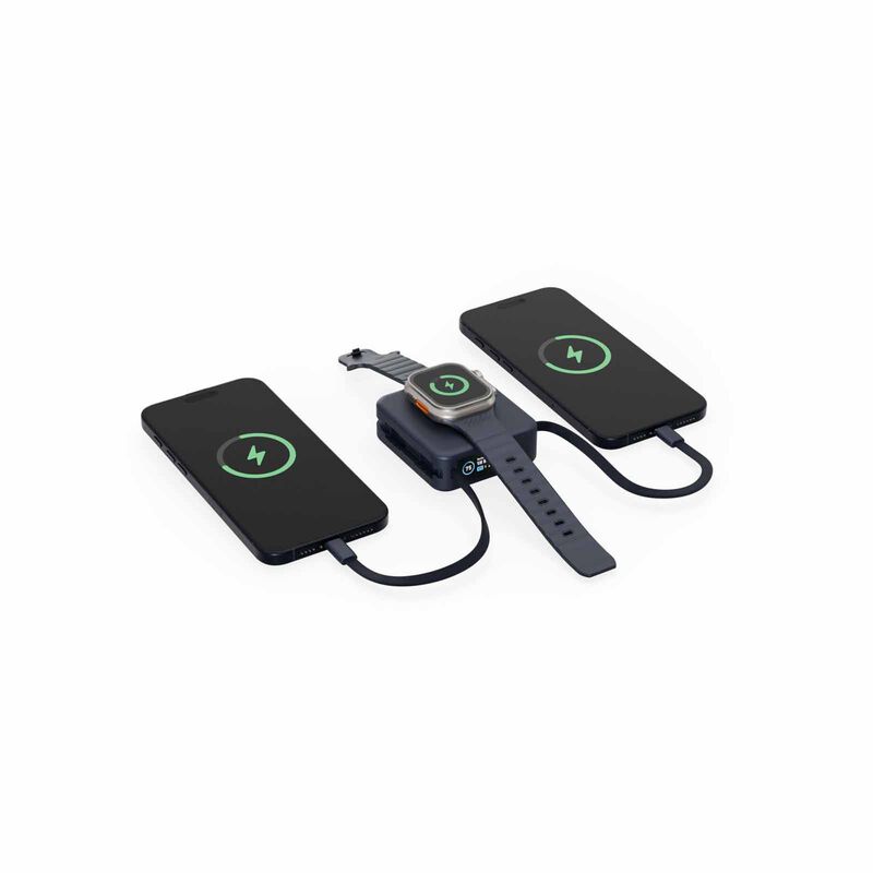 ENERGEA Magpac Mini Plus, 10000mah Magsafe Compatible Power Bank With Built-in C Cables & Display - Blue MP-MINIPLUS-BLU-image 5