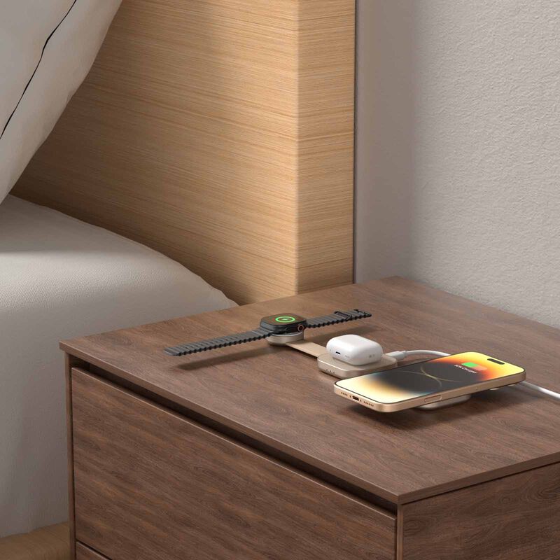 MAZER Qi2 3in1 Trifold Wireless Charging Pad-cream M-QI2-MAGTRIFOLD03-CR-image 5