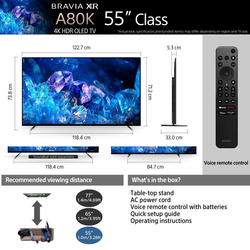 SONY 55 In Bravia A8 Series 4k Hdr Oled Tv With Smart Google Tv XR-55A80K-image 6