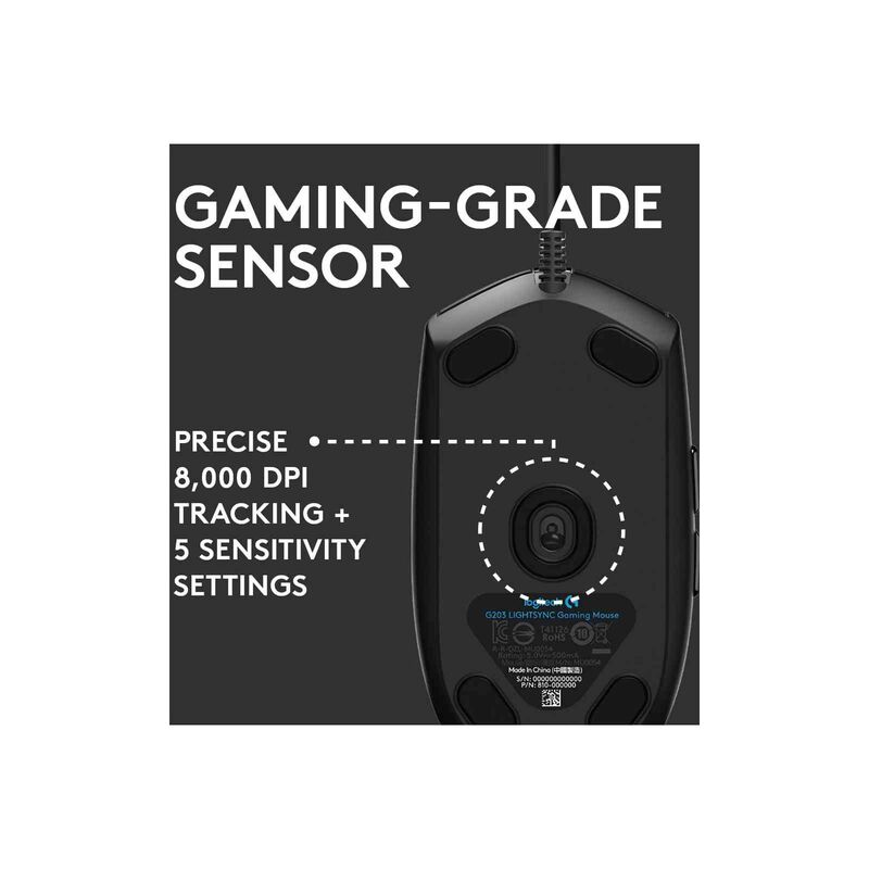 LOGITECH G203 Lightsync Rgb Wired Mouse Black 910-005790-image 2
