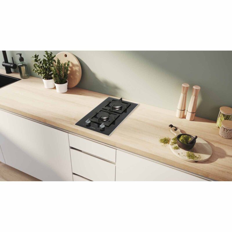 BOSCH 2 Burner Domino Ceramic Glass Pub Gas Hob - Black (30cm) (exclude Installation) PRB3A6I40X-image 5