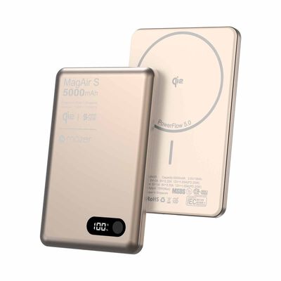 MAZER Qi2 Certified 15w 5000mah Pd20w Ultra Thin Power Bank - Desert Titanium M-MAGAIR29-DT