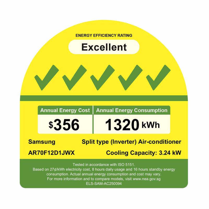SAMSUNG Samsung Windfree Single Split Aircon -12k AR70F12D1JWNSP/AR70F12D1JWXSP-image 2