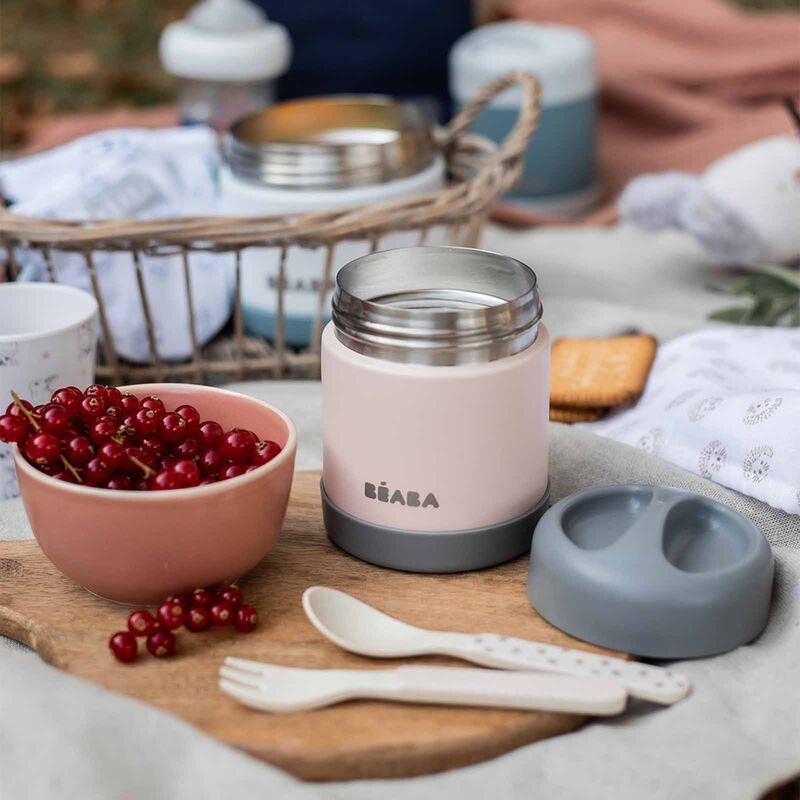 BEABA Food Container 300ml - Dark Mist/light Pink (online) STAINLESS STEEL-image 5