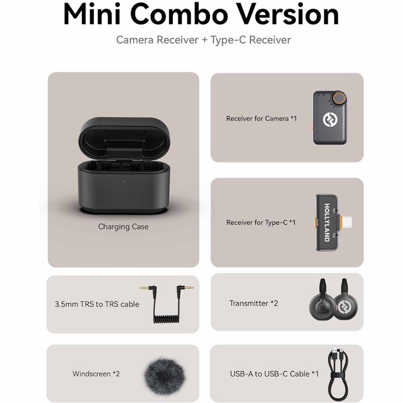 HOLLYLAND Wireless Lavalier Microphone Mini Combo (space Gray) LARK M2S MINI COMBO (DUO, SPACE GREY)-image 6