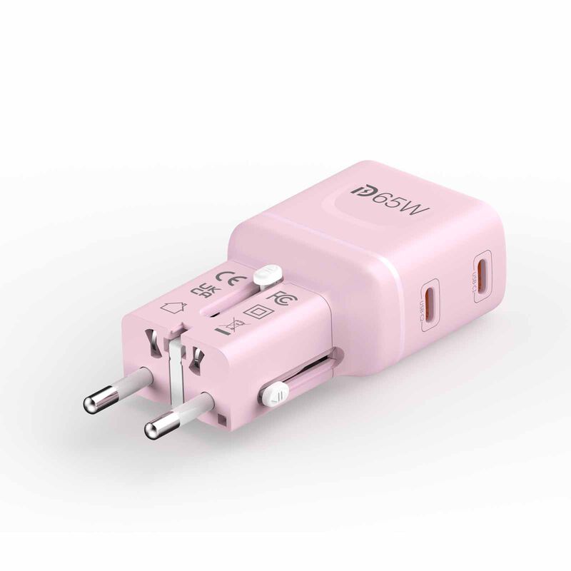 MAZER Infinitetravel Pocket Gan Pd65w 2c Travel Charger-pink M-IFTRAVEL565-PK-image 4