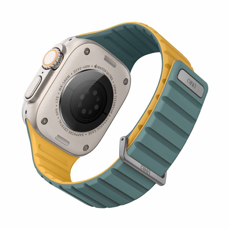 UNIQ Revix Evo Reversible Magnetic Apple Watch Strap 49/45/44/42mm - Viridian (viridian Green/burnt Yello UNIQ-49MM-REVEVGRNBYEL-image 3