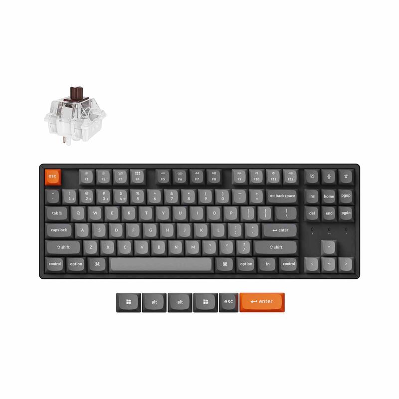 KEYCHRON K8 Max Tenkeyless Wireless Mechanical Keyboard, 80% Tkl 87 Key, Black Full Assembled, Brown Switch, KYCN-K8M-J3-image 1