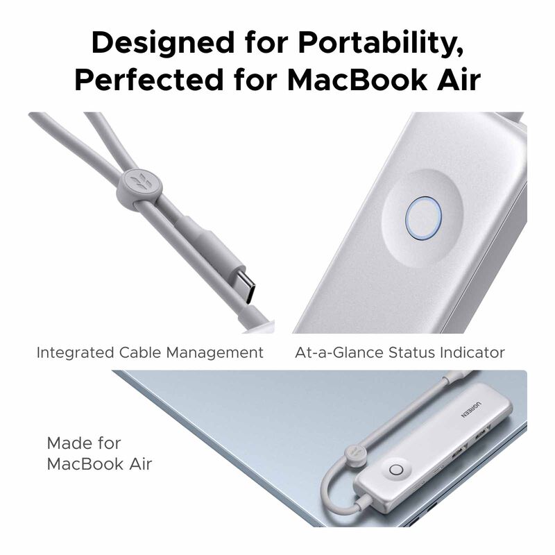 UGREEN 5-in-1 Usb-c Hub (usb-c To Hdmi+usb-c3.2+2&times;usb-a2.0+pd) - On/off Presetnation Button U601_95189-image 4