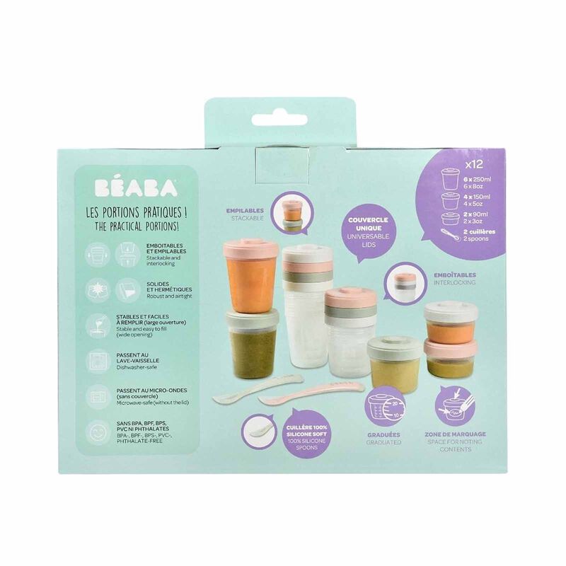 BEABA Meal & Food Storage Expert Pack - Eucalyptus (online) CLIP PORTIONS-image 5