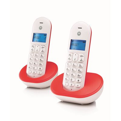 MOTOROLA Twin Dect Phone Black Or Cherry White T102