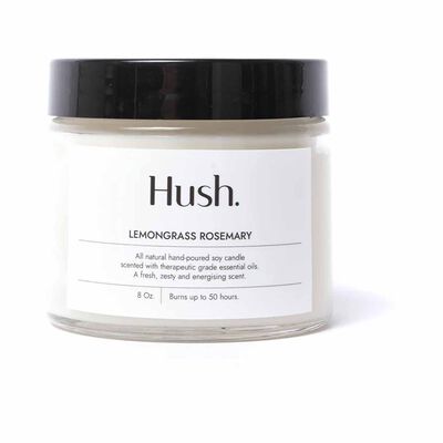 HUSH CANDL Candle - 8oz LEMONGRASS ROSEMARY