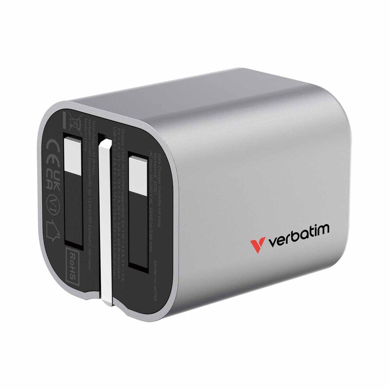 VERBATIM Gan Charger 65w Foldable Uk Plug VM32351-image 4
