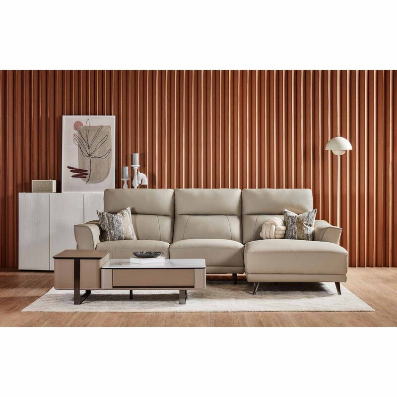 GERBRSI L Shaped Recliner (hl) Left Cat A Grey Half Leather Sofa FAYE-image null