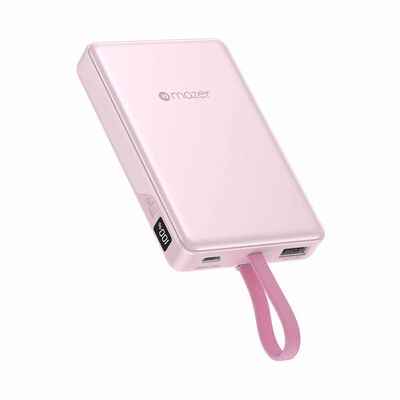MAZER Powercharge Link 10000mah Pd35w With Built-in C-cable Powerbank - Pink M-PC35L10V3-PK