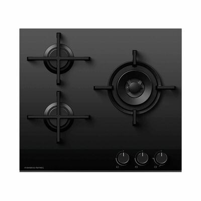 FISHER & P 60cm 3 Burner Glass Cooktop (lpg) CG603DLPGB4