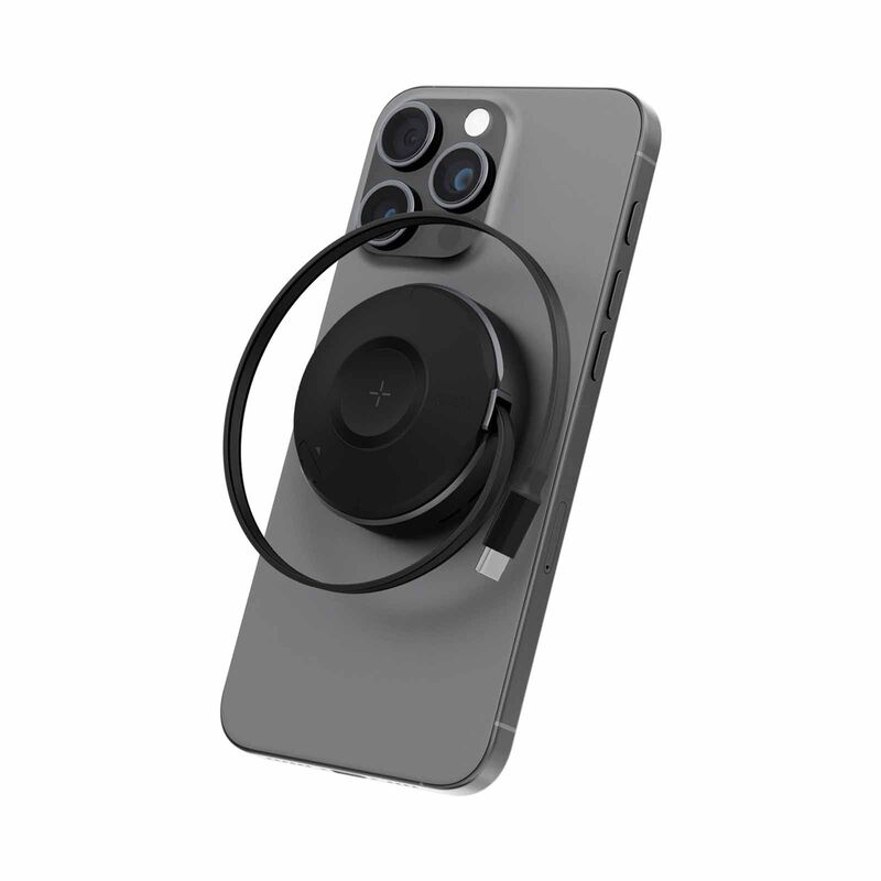 ENERGEA Magduo Arc, 2in1 Phone And Apple Watch Charger With Retractable Cable- Gun MAG-DUOARC-GUN-image 1