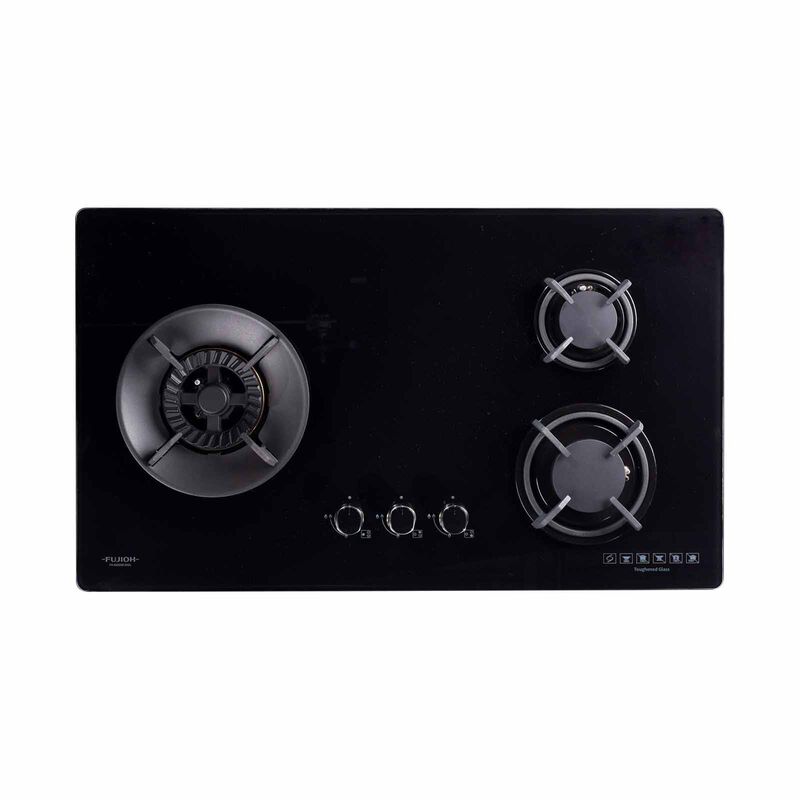 FUJIOH 88cm 3 Burners Gas Hob (tg) - Glass (exclude Installation) FH-GS5030 SVGL TG-image 1