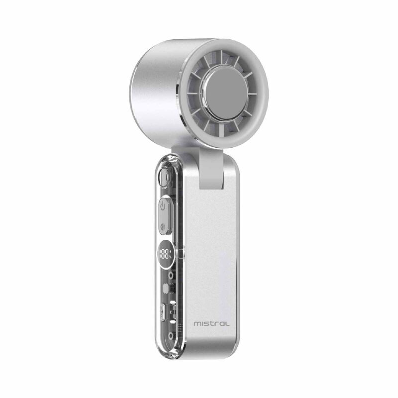 MISTRAL Airzee Max Foldable Usb Fan With Cooling Conductor-(metallic Silver White) MRF308-MSW-image 1