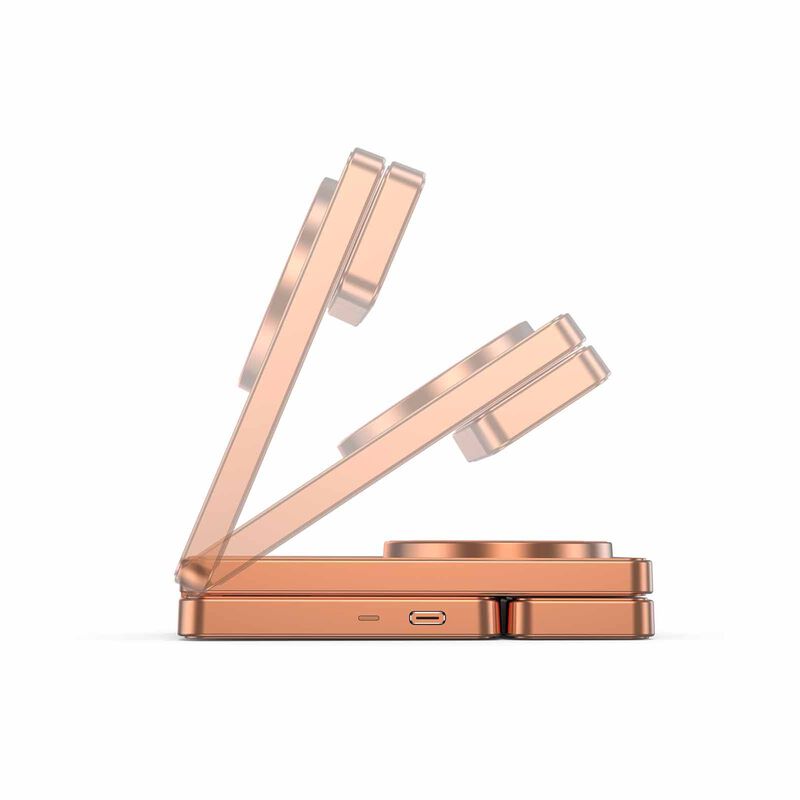 MAZER Qi2.2 25w Foldable 3in1 Total 35w Wireless Charging Stand-sunset Orange M-MAGFOLD07-SO-image 5