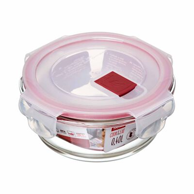 TATAY Hermetic Round Glass Cont.cook&eat 0.4l Red T1619.09