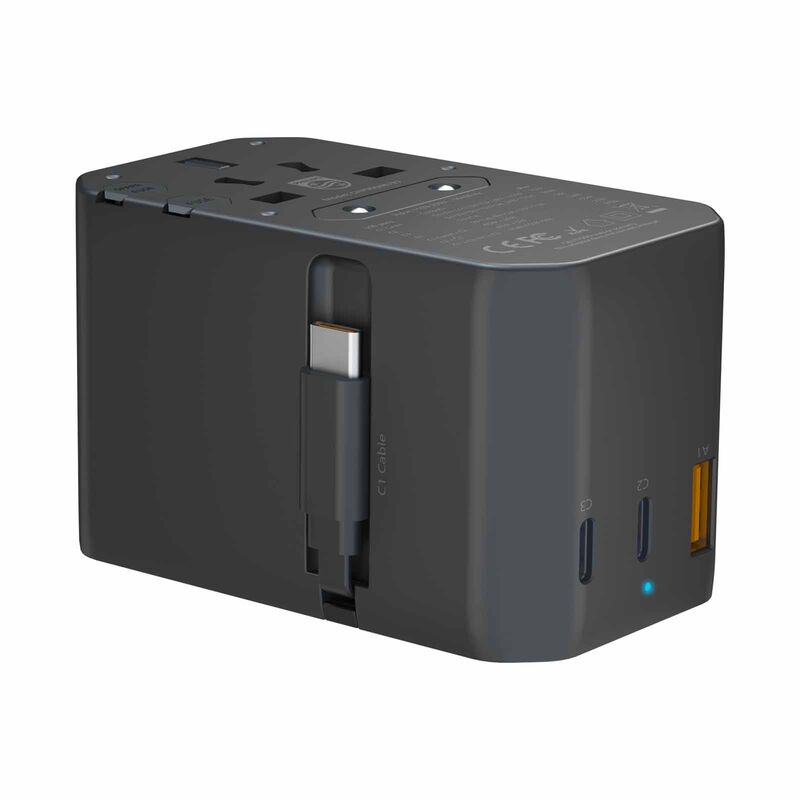 PHILIPS 70w Travel Adapter With Retractable Usb C Cable CHP9004B/97-image 2