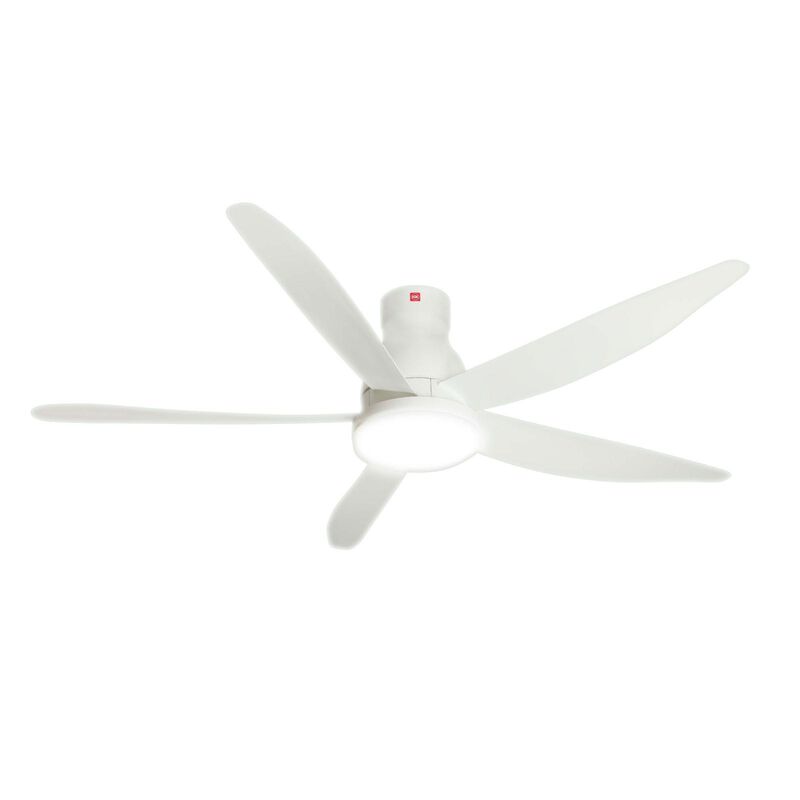KDK 60 In Dc Ceiling Fan With Led Light (white) U60FWL(WH) LONG ROD-image 1